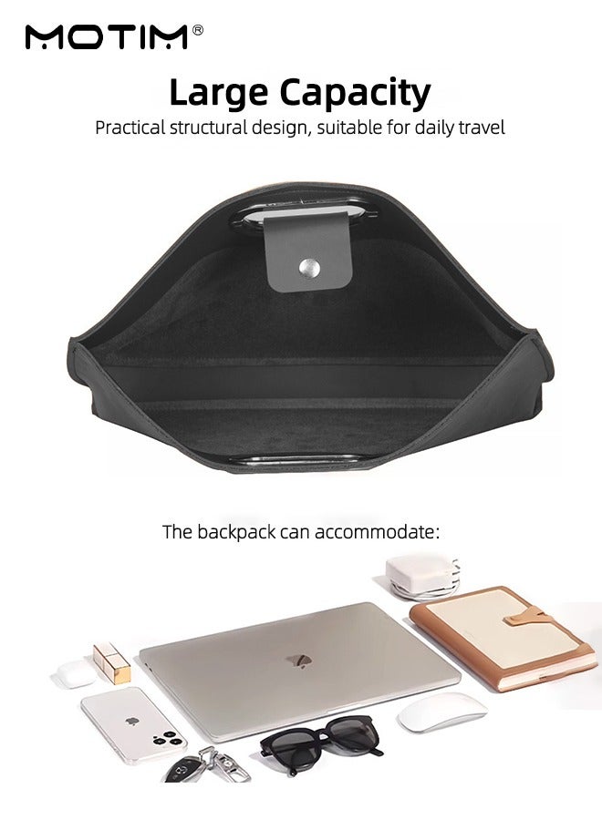 Motim 2Pcs/Set 15.6 Leather Laptop Sleeve, Waterproof Laptop Bag Carrying Case Compatible with HP, Dell, Acer Aspire, Asus Notebook with Laptop Sleeve - Image 4