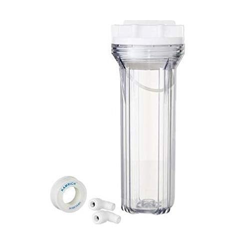 Ion Blue RO 10inch Clear Glass Transparent Housing 9inch Candle Filter with 14inch Elbow Connector Pipe Spanner Key Teflon Tape Suitable for all Standard Ro Water Purifier  - Image 2