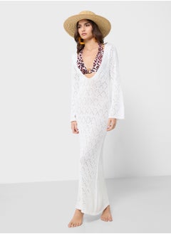 Ginger Scoop Neck Crochet Beach Dress  - Image 4