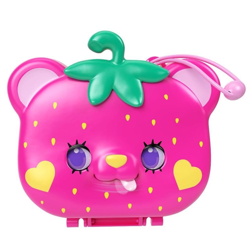 Polly Pocket Playset with 2 Micro Dolls & 12 Accessories, Straw-Beary Patch Compact Travel Toy with Fidget Exterior - Image 4