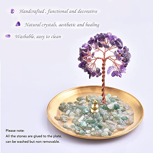 AMEQUOISE Incense Holder for Sticks, Healing Crystal Stone Money Tree Incense Burner, Ash Catcher for Yoga, Meditation and Home Decor - Image 2