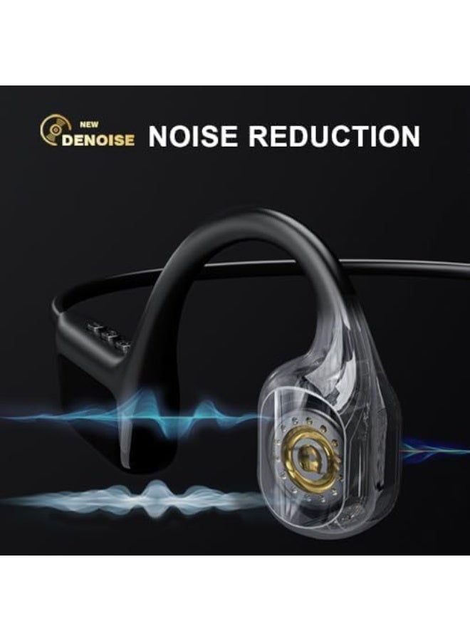 Swim Headphones Bone Conduction Open Ear Headset MP3 Player Built-in 32G Memory IP68 Underwater Waterproof Stereo Bluetooth Earphone LED Screen for Driving Bicycling Running Skiing-Polish Black S10 - Image 2