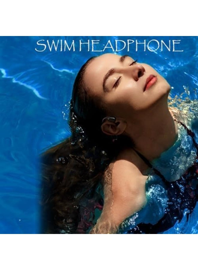 Swim Headphones Bone Conduction Open Ear Headset MP3 Player Built-in 32G Memory IP68 Underwater Waterproof Stereo Bluetooth Earphone LED Screen for Driving Bicycling Running Skiing-Polish Black S10 - Image 3