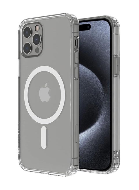 iPhone 15 Pro Max MagSafe Case Cover | Hybrid Protective Crystal Clear Hard Back Case | Shockproof Silicone Frame | Slim Transparent Magnetic Protective Case Cover for Apple iPhone 15 Pro Max - Clear