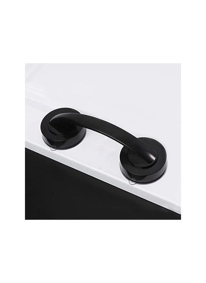 PROMASS - promass Powerful Suction Cup Glass Mirror Door Handle, Refrigerator Drawer Bathroom Suction Cup Wall handrail, Bathtub Shower Handle Kitchen Drawer Cabinet Handle Suction Cup (Black Large) - Image 1