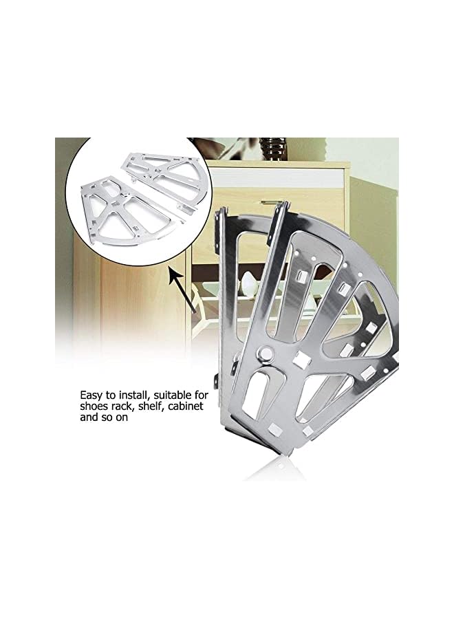 PROMASS promass Shoes Cabinet Hinges, 2Pcs Stainless Steel Shoes Drawer Cabinet Hinges for Kitchen Living Room Shoe Storage Cabinet Flip Frame Hinges Furniture Parts Hardware(2 Layers)  - Image 5