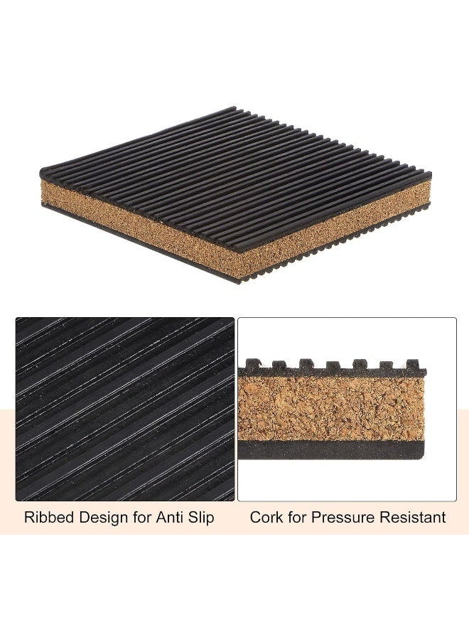 Biella 4 Pack Rubber Anti-Skid Vibration Pads With Cork Material 4" X 4" X 7/8" For Air Conditioner, Hvac System, Compressors, Washer And Dryer Noise And Vibration Reduction  - Image 3