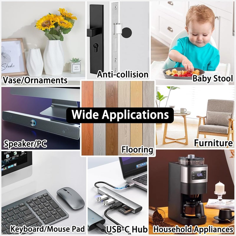 Jayen Non Slip Self Adhesive Silicone Cuttable Furniture Pads - 5x40 inch Anti-Sliding Rubber Floor Protectors for Any Furniture and Appliances - Image 4