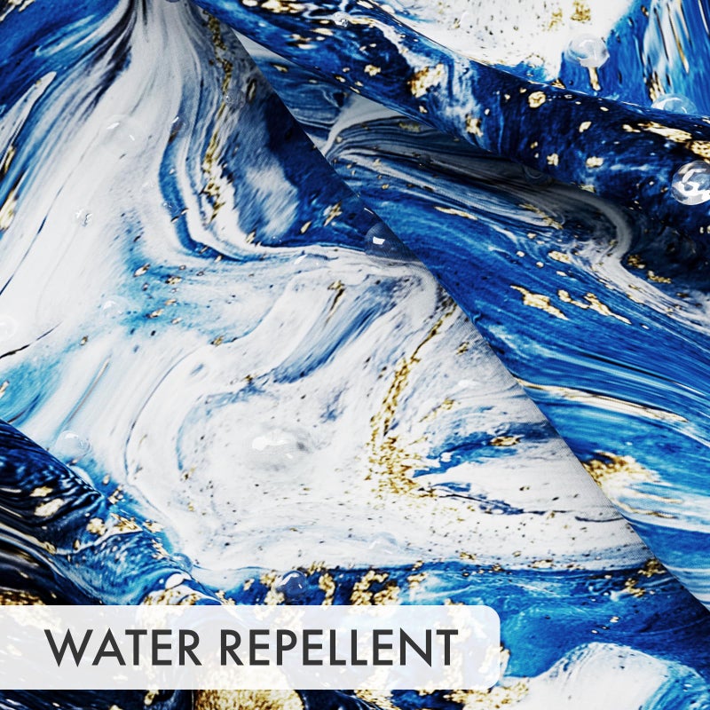 AmazerBath Shower Curtain Blue, Marble Fall Fabric Shower Curtain Sets with 12 Shower Curtain Hooks, Luxury Quality Home Hotel Washable Farmhouse Cloth Shower Curtains for Bathroom Decor, 72x72 Inches - Image 5