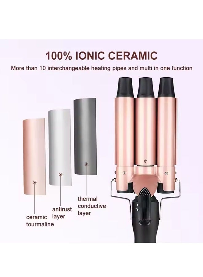 Interchangeable styler 6-in-1 clip-on curling iron, anti-perm curling iron, professional LCD curling iron, set - Image 5