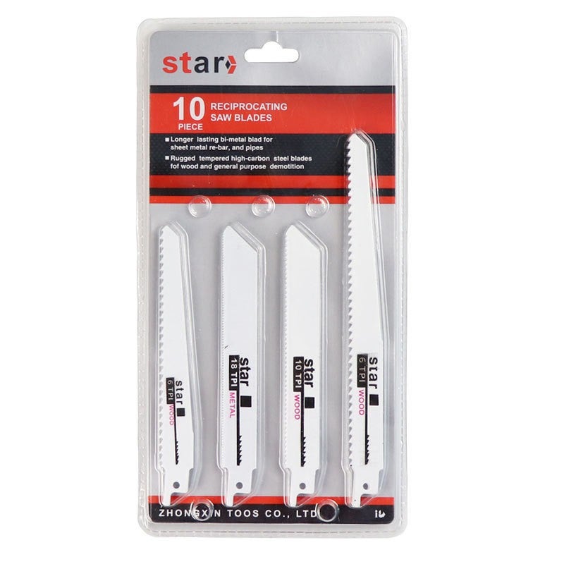 10 Reciprocating Saws, Electric Saw Blades, Saber Saw, Fine-Toothed Coarse-Toothed Woodworking Metal Plastic Cutting Saber Saw Blades(Reciprocating saw value 10 piece set) - Image 1