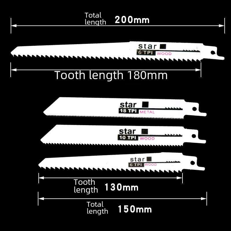 10 Reciprocating Saws, Electric Saw Blades, Saber Saw, Fine-Toothed Coarse-Toothed Woodworking Metal Plastic Cutting Saber Saw Blades(Reciprocating saw value 10 piece set) - Image 4