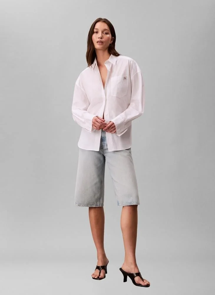 Calvin Klein Jeans  Cotton Poplin Relaxed Shirt for Women | Best Price UAE