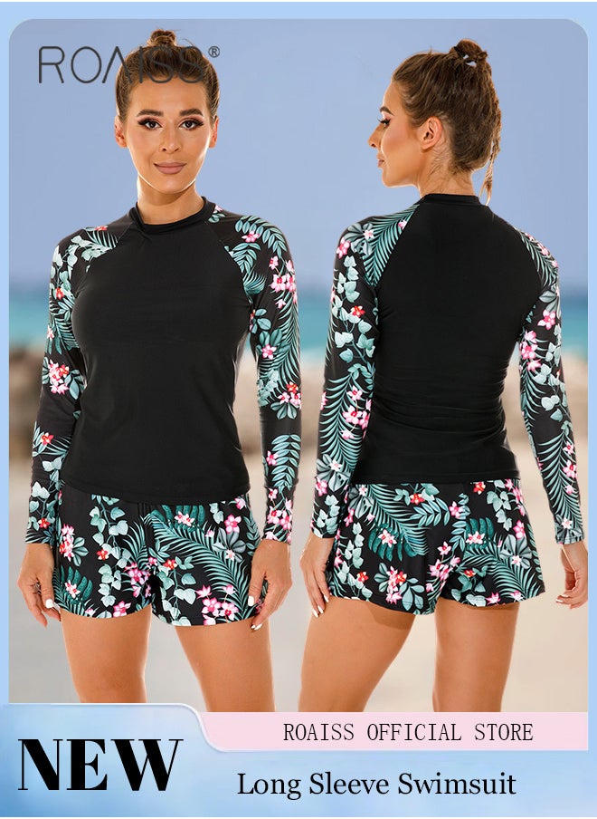 Women One Piece Swimsuit with Boxer Shorts Fashionable Print Design One Piece Beach Suit Women Long Sleeved Sun Protection Surfing Wetsuit - pzsku/ZA231E1FE2758BE37C0D5Z/45/_/1715579039/312cca3c-9db4-428a-89d4-bfe2b30d81fb