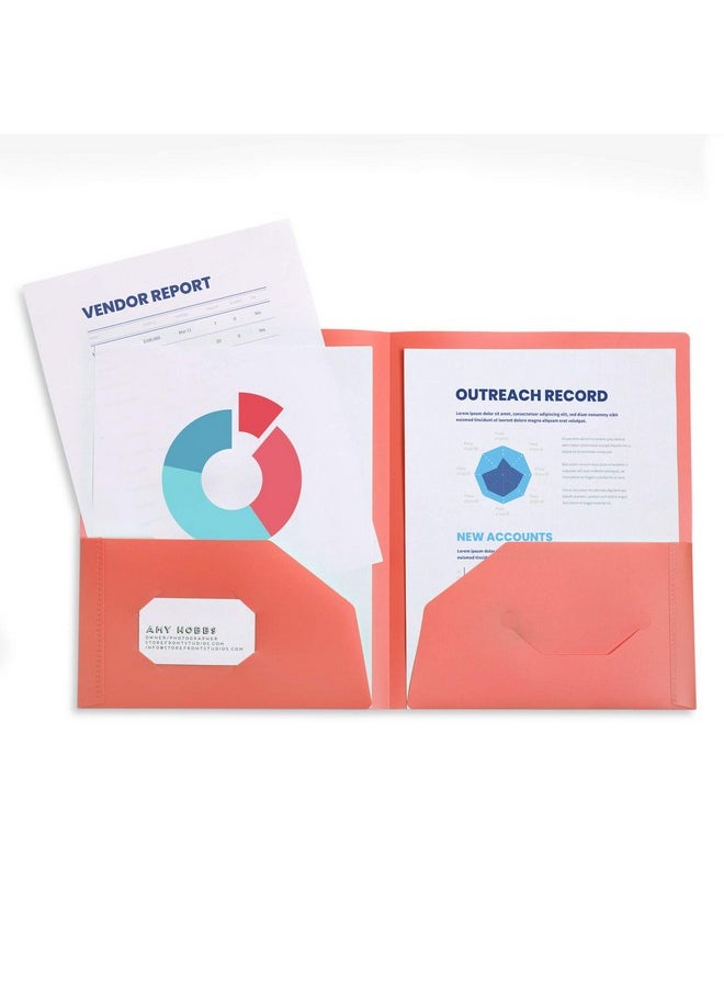 Blue Summit Supplies 6 Poly Two Pocket Folders Assorted Gem Tones Durable Plastic 2 Pocket Folders Letter Size With Business Card Slot 6 Pack…  - Image 5