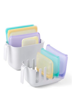 YouCopia YouCopia Dry+Store Reusable Silicone Bag Storage, Rack Bin, White, YCA-50404  - Image 1