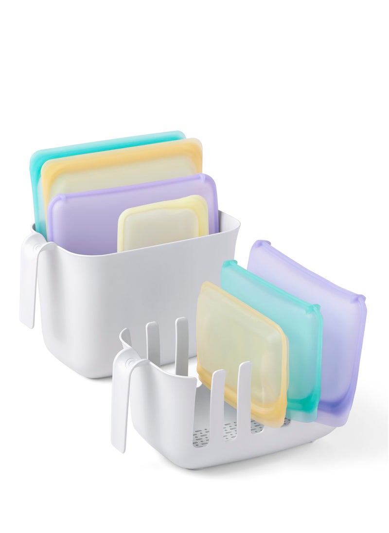 YouCopia YouCopia Dry+Store Reusable Silicone Bag Storage, Rack Bin, White, YCA-50404  - Image 1