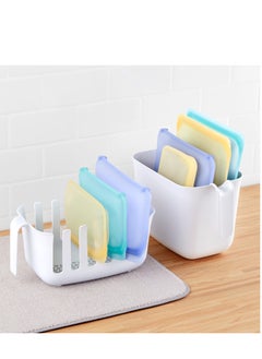 YouCopia YouCopia Dry+Store Reusable Silicone Bag Storage, Rack Bin, White, YCA-50404  - Image 4
