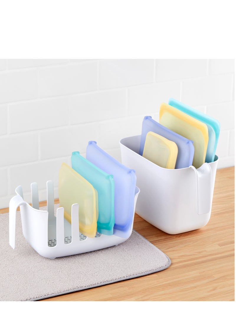 YouCopia YouCopia Dry+Store Reusable Silicone Bag Storage, Rack Bin, White, YCA-50404  - Image 4