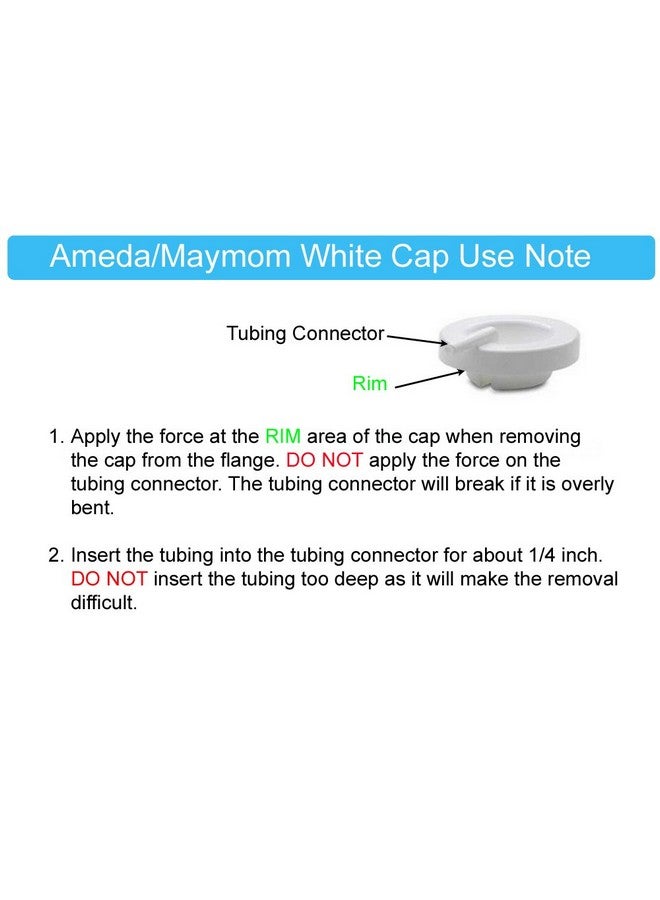 Maymom Maymom Tubing Parts Compatible with Ameda Purely Yours Pumps; (2 Tubes with caps/Connector); Replacement Parts to Ameda MYA Joy Tubing, Cap