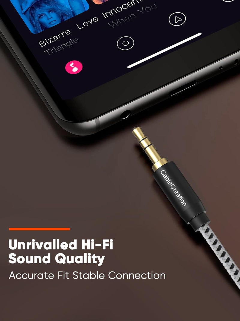 CableCreation Aux Cable (6FT/1.8M), 3.5mm Audio Cable Male to Male, 1/8 inch Auxiliary Stereo Jack Cord for Headphone, Phone, Car Stereos, Speaker and More(with Aux Port) - Image 2