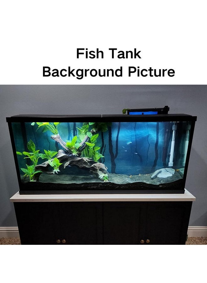 ELEBOX ELEBOX Fish Backgrounds Paper Double Sides 3D Stone & Trees Aquarium Background Picture 19" x 48" Fish Tank Background  - Image 5