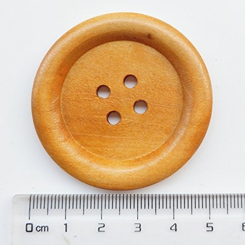 Chenkou Craft 20pcs Big Size 50mm 2" Round Wood Buttons 4 Holes Craft Sewing Button - Image 3
