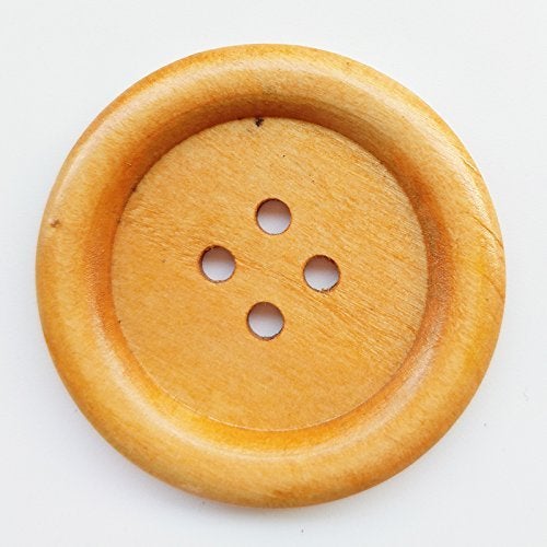 Chenkou Craft 20pcs Big Size 50mm 2" Round Wood Buttons 4 Holes Craft Sewing Button - Image 4