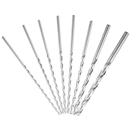 Murtenze 8Pcs 200mm Extra Long Twist Drill Bit Set, High-Speed Steel Straight Shank Twist Drill Bit for Wood Plastic and Aluminum(4/4.2/4.5/5/ 5.2/6/ 8/ 10mm) - Image 2