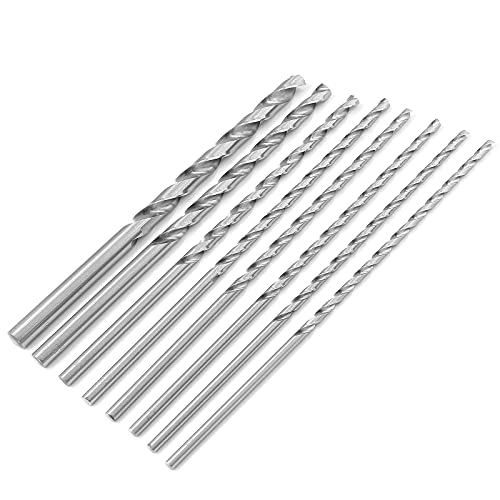 Murtenze 8Pcs 200mm Extra Long Twist Drill Bit Set, High-Speed Steel Straight Shank Twist Drill Bit for Wood Plastic and Aluminum(4/4.2/4.5/5/ 5.2/6/ 8/ 10mm) - Image 1