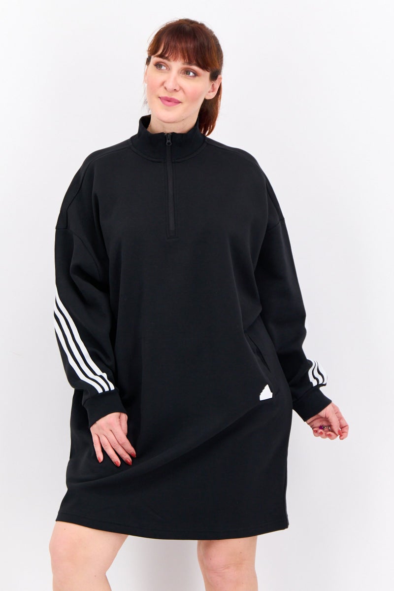 Adidas Women Sportswear Fit Long Sleeve Training Sweat Dress, Black - Image 1
