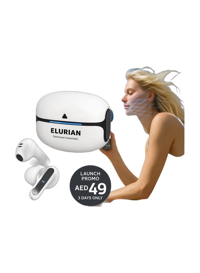 Elurian Air Wireless Earbuds, Bluetooth 6.0, TWS, In-Ear Headphones, Noise Cancelling, Gaming Mode, Fast Charging & Elurian Mini USB Rechargeable Fan –Portable Cooling Fan for Pocket, Travel, Office | Quiet, USB-C Fast chargeBundle - Image 1