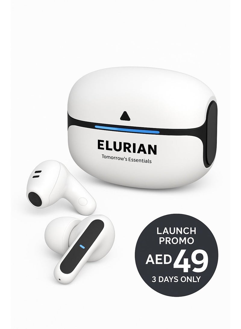 Elurian Air Wireless Earbuds, Bluetooth 6.0, TWS, In-Ear Headphones, Noise Cancelling, Gaming Mode, Fast Charging & Elurian Mini USB Rechargeable Fan –Portable Cooling Fan for Pocket, Travel, Office | Quiet, USB-C Fast chargeBundle - Image 2