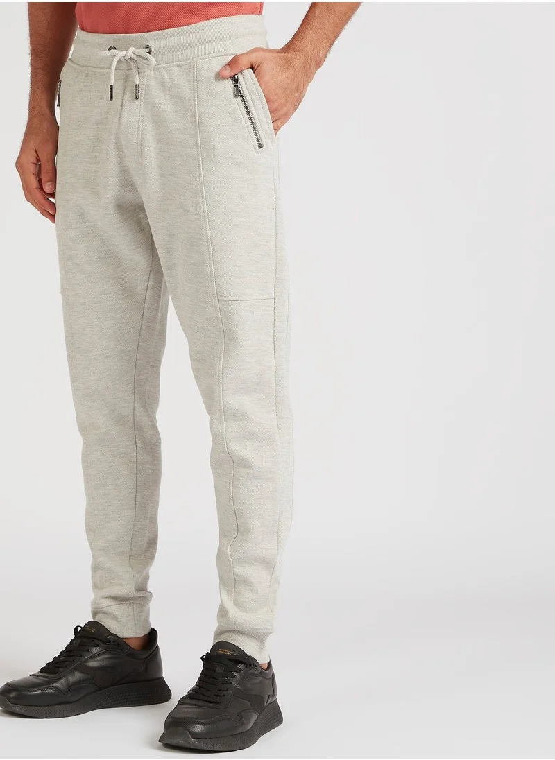 Iconic Iconic Textured Joggers with Drawstring Closure and Pockets