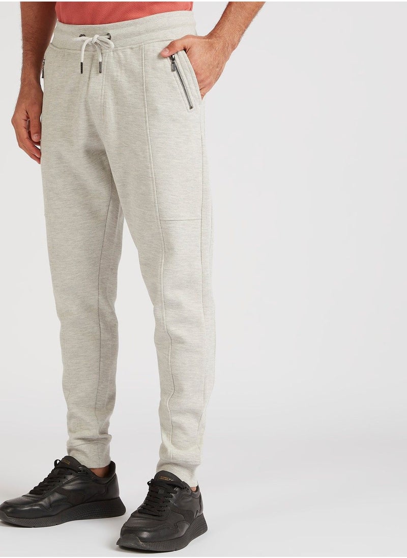 Iconic Iconic Textured Joggers with Drawstring Closure and Pockets  - Image 1