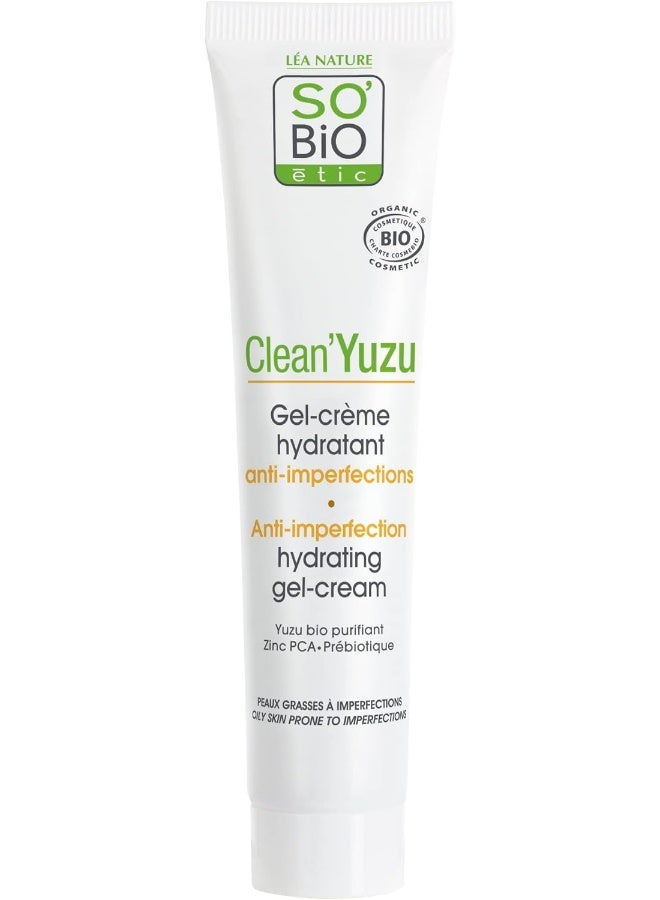 So'Bio Étic | Clean'Yuzu Anti-Imperfection Hydrating Gel-Cream | Organic Acne Facial Moisturizer For Hydrating Oily And Blemish Prone Skin | 1.35 Fl Oz, 40Ml  - Image 1