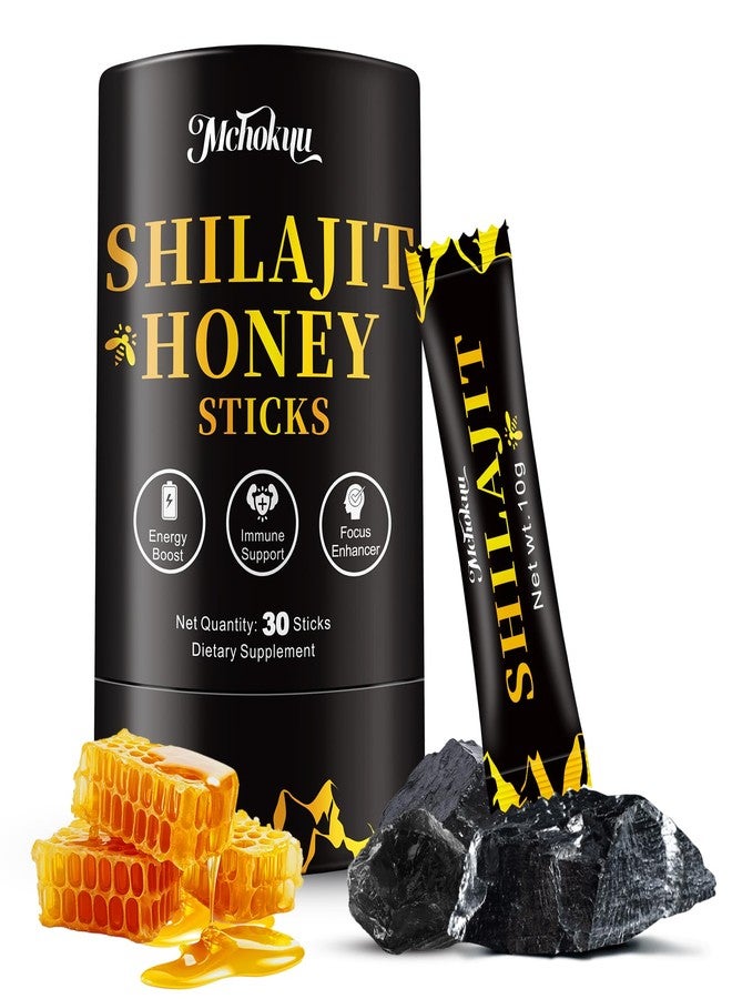 Mchokuu Shilajit Honey Sticks for Men & Women, Himalayan Shilajit with Organic Honey, 85+ Trace Minerals & 75%+ Fulvic Acid for Energy Support & Overall Health, 30 Sticks - Image 1