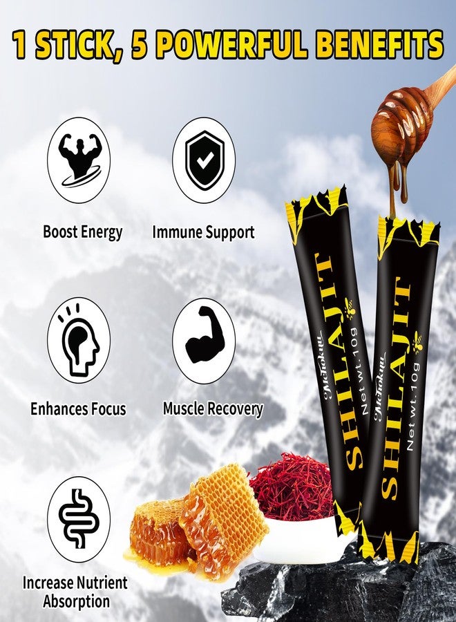 Mchokuu Shilajit Honey Sticks for Men & Women, Himalayan Shilajit with Organic Honey, 85+ Trace Minerals & 75%+ Fulvic Acid for Energy Support & Overall Health, 30 Sticks - Image 2