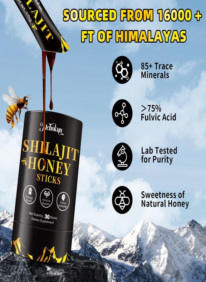 Mchokuu Shilajit Honey Sticks for Men & Women, Himalayan Shilajit with Organic Honey, 85+ Trace Minerals & 75%+ Fulvic Acid for Energy Support & Overall Health, 30 Sticks - Image 3
