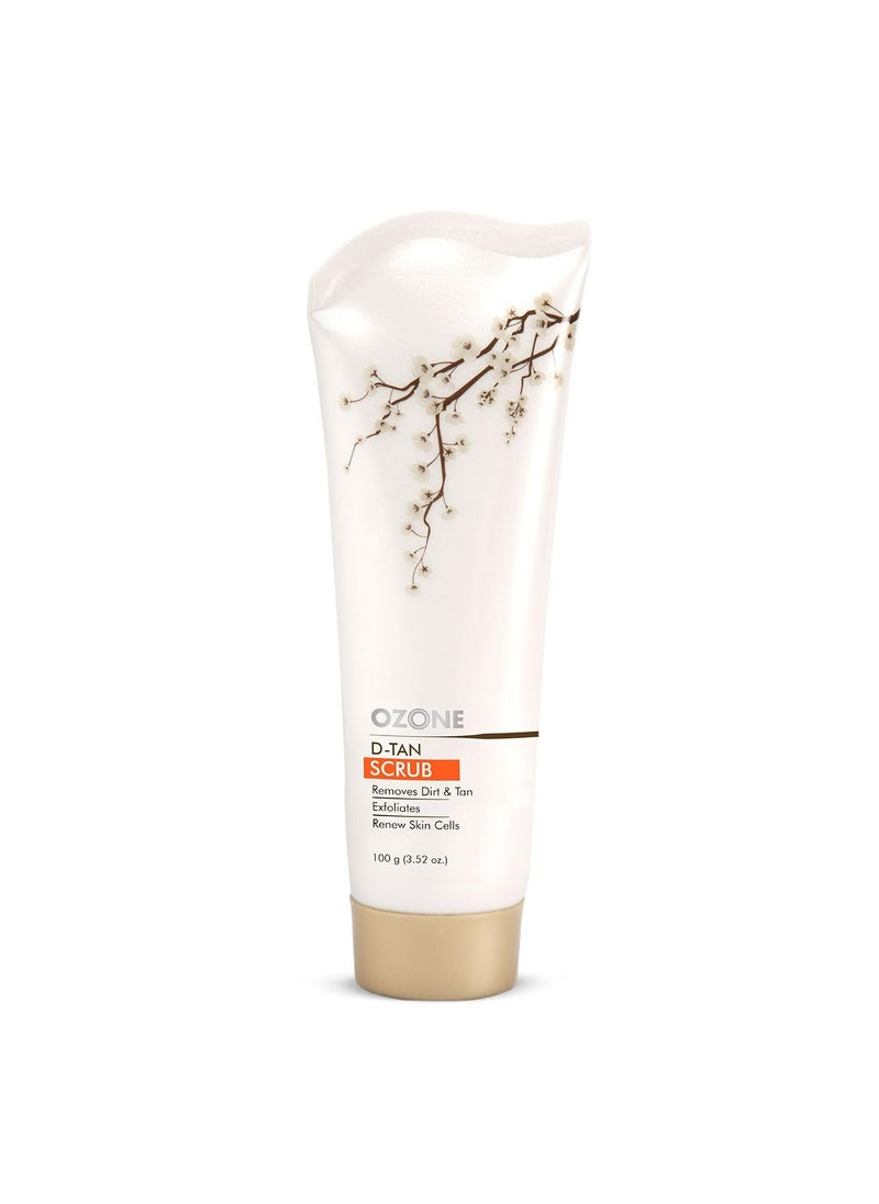 Ozone - Ozone D-Tan Face Scrub | Enriched with Arbutin, Bees Wax & Lactic Acid | Detan Face Scrub For Men & Women | All Skin Types Removes Dirt, Tan, Exfoliates & Renew Skin Cells | 100 gm - Image 1
