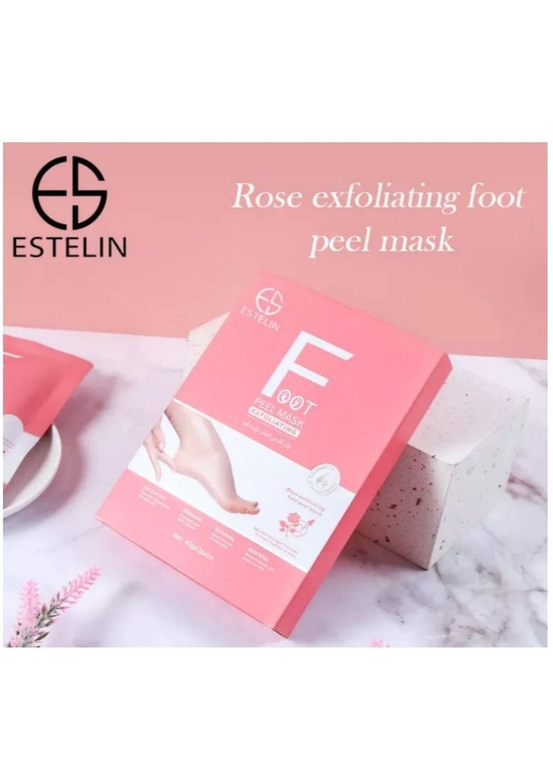 ESTELIN - Estelin Foot Peel Mask Exfoliating Rose 40g x 2 Pairs - Image 1