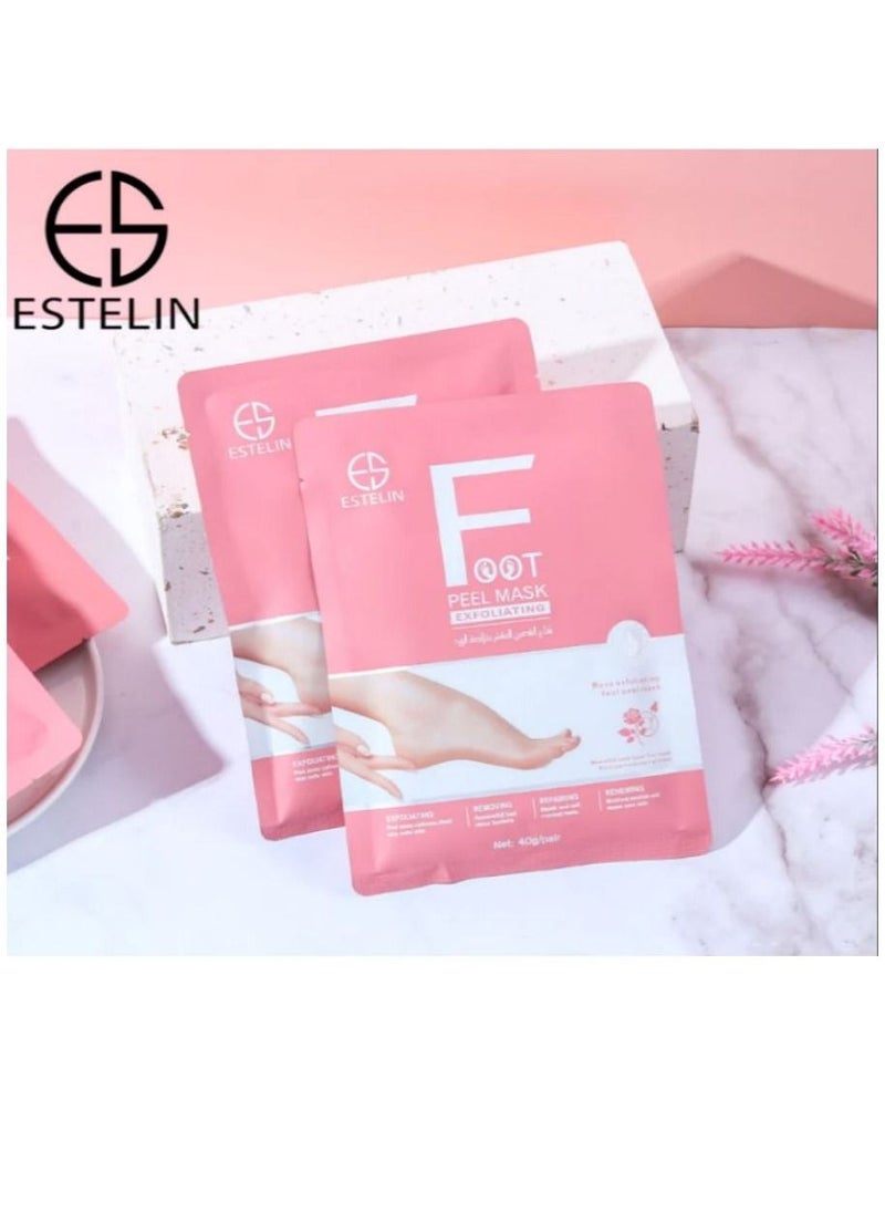 ESTELIN - Estelin Foot Peel Mask Exfoliating Rose 40g x 2 Pairs - Image 1