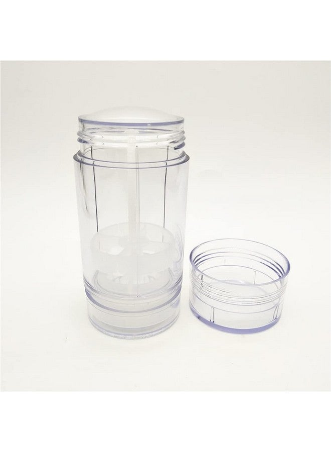 USRommaner 4 Pack 2.5 Oz /75Ml Plastic Deodorant Containers,Empty Clear Cylinder (Bottom Refilling & Twist Up) Big Refillable Deodorant Tube Bottles Stick Container For Lip Balm,Foundation  - Image 4