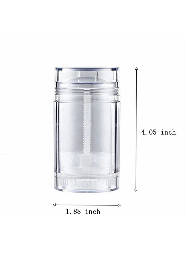 USRommaner 4 Pack 2.5 Oz /75Ml Plastic Deodorant Containers,Empty Clear Cylinder (Bottom Refilling & Twist Up) Big Refillable Deodorant Tube Bottles Stick Container For Lip Balm,Foundation  - Image 2