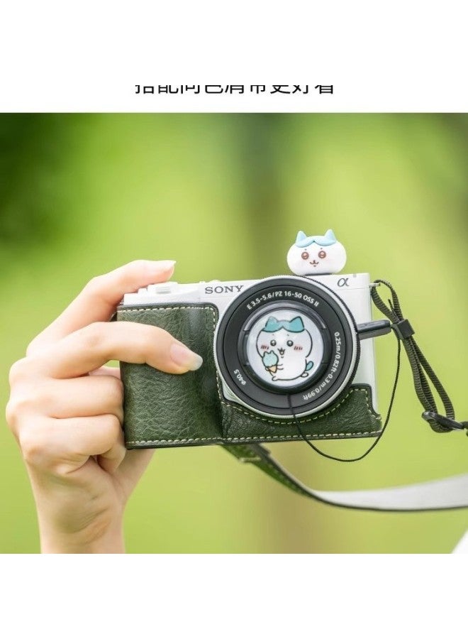 For sony ZVE10II Second Generation Leather Case Base Zve10ii Special Protective Case Portable Shoulder Photography Bag-Color:Base + Shoulder Strap White  - Image 4