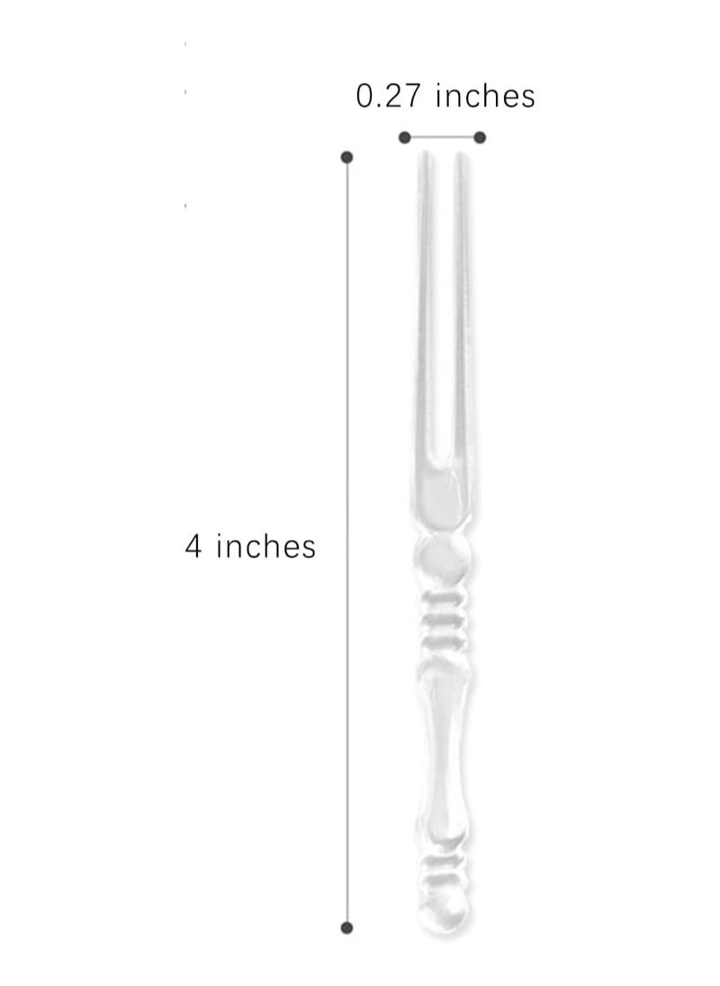 Oasisgalore 400 Pcs Disposable Plastic Fruit Forks - 4 Inches, Clear Mini Forks for Parties & Kids  - Image 2