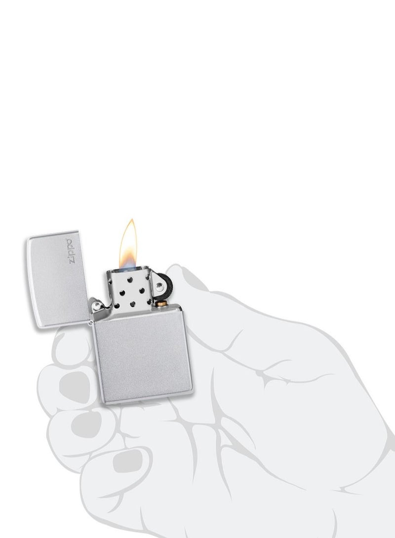 Zippo Ae184411 205 Zippo Satin Chrome Windproof Lighter - Image 5