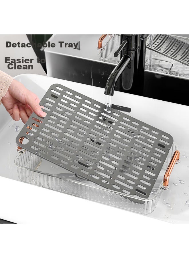 Caizhi Tea Tray, Living Room Double-layer Draining Tea Set, Rectangular Tea Table, Large Fruit Plate, Cz6835 - Image 5