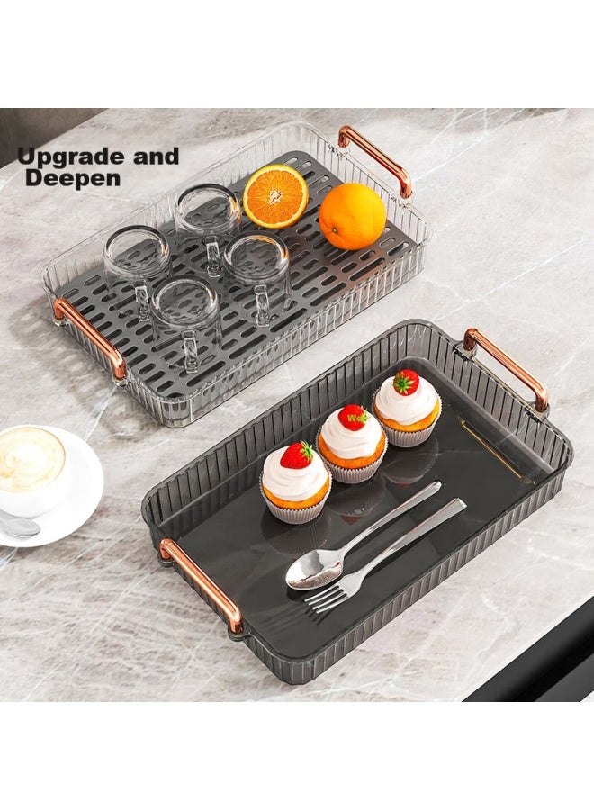 Caizhi Tea Tray, Living Room Double-layer Draining Tea Set, Rectangular Tea Table, Large Fruit Plate, Cz6835 - Image 3