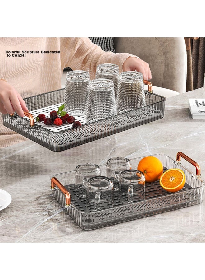 Caizhi Tea Tray, Living Room Double-layer Draining Tea Set, Rectangular Tea Table, Large Fruit Plate, Cz6835 - Image 1